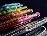 Pentel, K110-DAX, Dual metallic, gelové pero, 1 ks, černá/metalická červená - růžová/metalická růžová