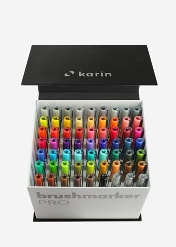 Karin, 27 C7, Brushmarker Pro Mega box, sada štětečkových popisovačů, 60 + 3 ks