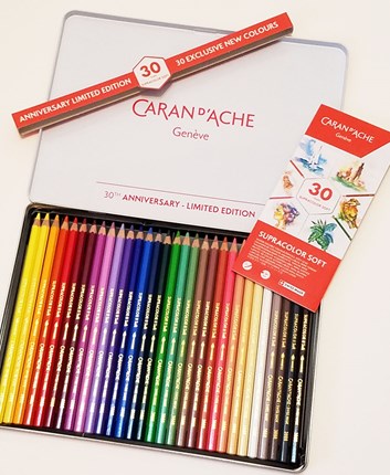 Caran d'Ache, 3888830, Supracolor, umělecké akvarelové pastelky, limitovaná edice,  30 ks