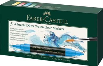 Faber-Castell, 160305, Albrecht Dürer, akvarelové popisovače, brush, 5 ks