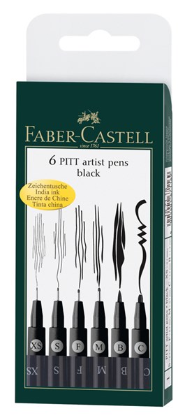 Faber-Castell, 167116, Pitt Artist Pen, umělecký popisovač, 6 kusů