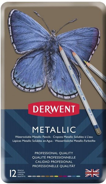 Derwent, 700456, metalické pastelky, 12 ks