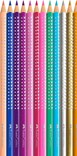 Faber-Castell, 201737, Sparkle Grip, sada Grip pastelek s třpytivým efektem, 12 ks