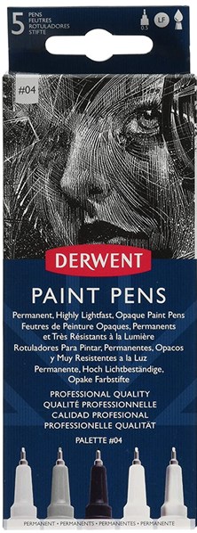 Derwent, 2305521, Paint Pens, sada permanentních linerů, 5 ks