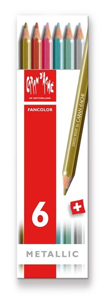 Caran d´Ache, 1284.406, Fancolor Metallic, pastelky metalické, 6 ks