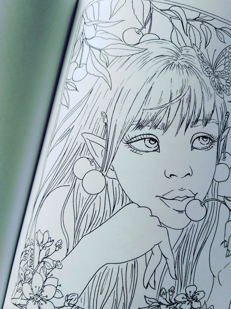 Fairies 2, line art colouring book, Christine Karron Krajinaomalovanek.cz