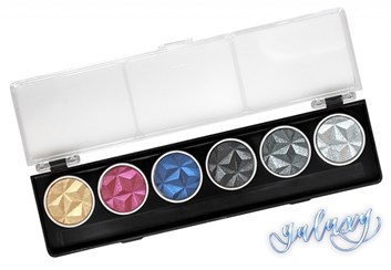 Coliro, G500, Pearl colors, metalické, perleťové akvarelové barvy, 6 odstínů, Galaxy