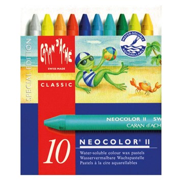 Caran d´Ache, 7500.912, Neocolor II., akvarelové pastely, limitovaná edice, summer colours, 10 ks