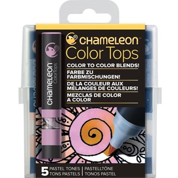 CHAMELEON, CT4501, Color tops, tonovací nástavce pro popisovače,  5 ks, Pastel tones