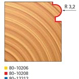 Stopková fréza rádiusová na dřevo FREUD 80-10208 R=3,2 D=22,2 A= 8 s ložiskem