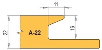 Profilový nůž pro frézu na nábytkové úchytky RH+ SF A22-SF 1kus