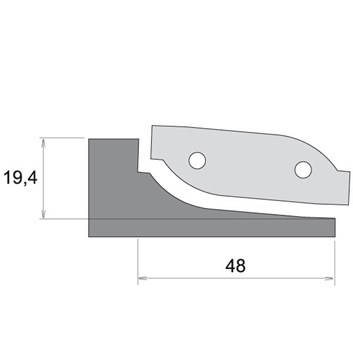 Profilový nůž pro výplňovou frézu F631 - typ C, horní braní