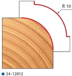 Stopková fréza na dřevo rádiusová vydutá FREUD 3412812 - frézovaný profil
