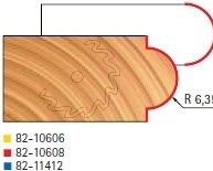Stopková fréza na dřevo rádiusová půlkruhová FREUD 8210608 - frézovaný profil