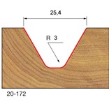 Stopková fréza drážkovací "V" FREUD 20-17208 D=25,4 h=19 R3 60st. A= 8