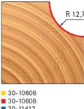 Stopková fréza na dřevo rádiusová vypouklá FREUD 3010608 - profil frézování