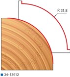 Stopková fréza na dřevo rádiusová vydutá FREUD 3413612 - frézovaný profil