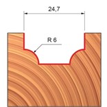 stopková fréza úhlová na dřevo FREUD 40-20908 15° R=6 D=24,7 A= 8 bez ložiska