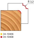 Stopková fréza na dřevo rádiusová vydutá FREUD 3410406 - frézovaný profil
