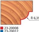 Stopková fréza na dřevo rádiusová vydutá FREUD - profil frézování