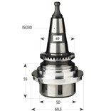 Upínací hlava pro stroje Morbidelli a SCM s AL kroužkem | ISO30 55mm P