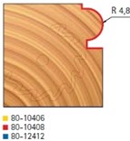 Stopková fréza na dřevo rádiusová půlkruhová FREUD 8210408 - frézovaný profil