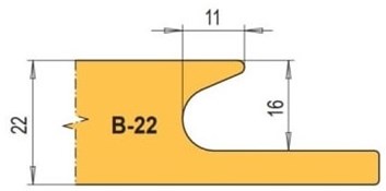 Profilový nůž pro frézu na nábytkové úchytky RH+ SF B22-SF 1kus