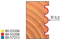 Stopková fréza tvarová s ložiskem FREUD 8055208 - profil frézování
