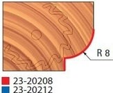 Stopková fréza na dřevo rádiusová vydutá FREUD - profil frézování